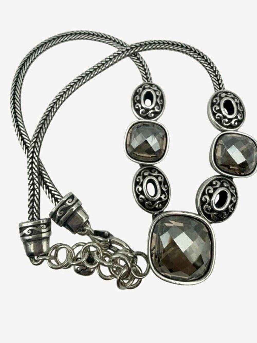 Brighton Venus Rising Statement Necklace Swarovski Crystal Silver Plated - Picture 9 of 9